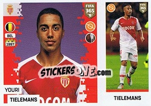 Sticker Youri Tielemans - FIFA 365: 2018-2019. Blue backs n. 114 - Panini