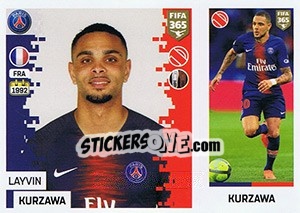 Sticker Layvin Kurzawa - FIFA 365: 2018-2019. Blue backs n. 127 - Panini