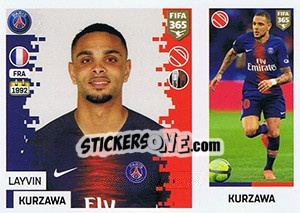 Sticker Layvin Kurzawa - FIFA 365: 2018-2019. Blue backs - Panini