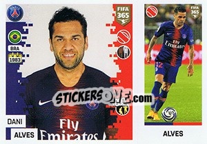 Sticker Dani Alves - FIFA 365: 2018-2019. Blue backs n. 128 - Panini