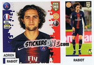 Sticker Adrien Rabiot - FIFA 365: 2018-2019. Blue backs n. 130 - Panini
