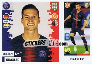 Sticker Julian Draxler - FIFA 365: 2018-2019. Blue backs n. 134 - Panini