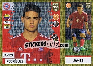 Sticker James Rodríguez - FIFA 365: 2018-2019. Blue backs n. 150 - Panini