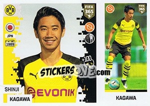 Sticker Shinji  Kagawa - FIFA 365: 2018-2019. Blue backs - Panini