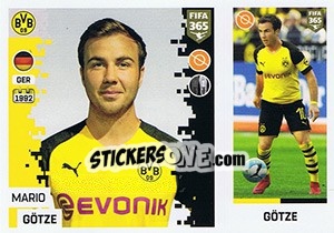 Sticker Mario Götze - FIFA 365: 2018-2019. Blue backs - Panini
