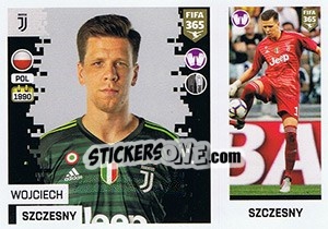 Sticker Wojciech Szczesny - FIFA 365: 2018-2019. Blue backs - Panini