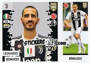 Sticker Leonardo Bonucci - FIFA 365: 2018-2019. Blue backs n. 204 - Panini
