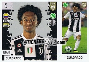 Sticker Juan Cuadrado - FIFA 365: 2018-2019. Blue backs n. 212 - Panini