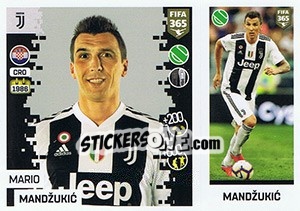 Sticker Mario Mandžukic - FIFA 365: 2018-2019. Blue backs - Panini