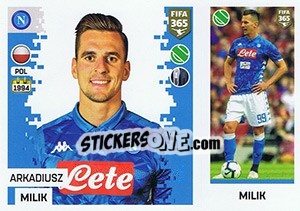 Sticker Arkadiusz Milik - FIFA 365: 2018-2019. Blue backs n. 232 - Panini