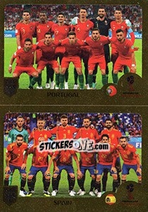 Sticker Portugal / Spain - FIFA 365: 2018-2019. Blue backs - Panini
