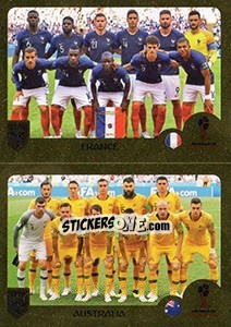 Sticker France /Australia - FIFA 365: 2018-2019. Blue backs - Panini