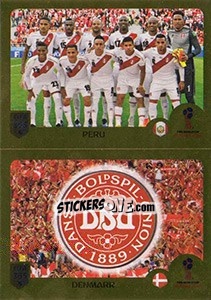 Sticker Peru / Denmark - FIFA 365: 2018-2019. Blue backs - Panini