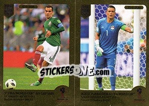 Sticker 5 Fifa World Cup As Captain / Oldest Player Ever At Fifa World Cup - FIFA 365: 2018-2019. Blue backs - Panini