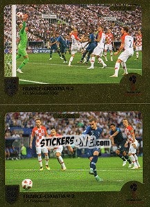 Sticker 1-0, Mandžukic (Og) / 2-1 Griezmann - FIFA 365: 2018-2019. Blue backs n. 401 - Panini