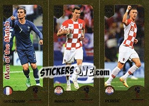 Sticker Griezmann / Mandžukic / Perišic - FIFA 365: 2018-2019. Blue backs - Panini