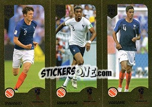 Sticker Pavard / Kimpembe / Varane - FIFA 365: 2018-2019. Blue backs - Panini