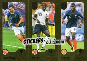 Sticker Hernández / Mendy / Pogba - FIFA 365: 2018-2019. Blue backs - Panini