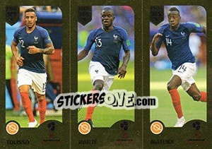 Sticker Tolisso / Kanté / Matuidi - FIFA 365: 2018-2019. Blue backs - Panini