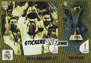 Sticker Real Madrid CF / Trophy - FIFA 365: 2018-2019. Blue backs n. 428 - Panini