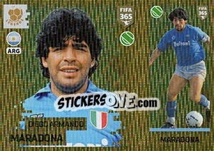 Sticker Diego Armando Maradona - FIFA 365: 2018-2019. Blue backs n. 441 - Panini