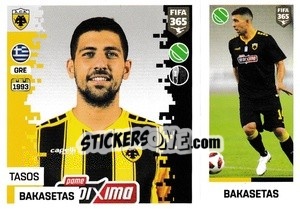 Sticker Tasos Bakasetas - FIFA 365: 2018-2019. Blue backs - Panini