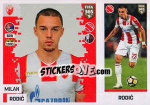 Sticker Milan Rodic - FIFA 365: 2018-2019. Blue backs - Panini