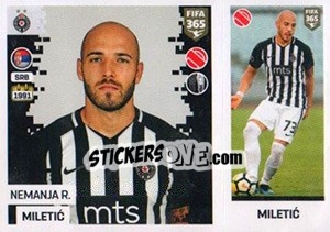 Sticker Nemanja R. Miletic - FIFA 365: 2018-2019. Blue backs - Panini