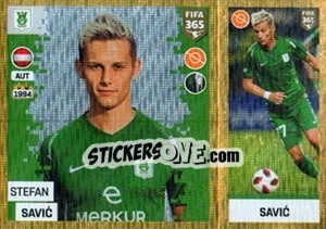 Sticker Stefan Savic - FIFA 365: 2018-2019. Blue backs n. S45 - Panini