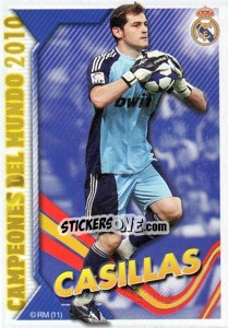 Sticker Campeón del mundo - Casillas - Real Madrid 2010-2011 n. 14 - Panini