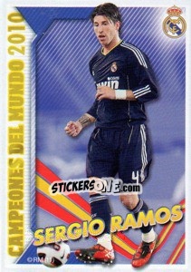 Sticker Campeón del mundo - Sergio Ramos - Real Madrid 2010-2011 n. 15 - Panini