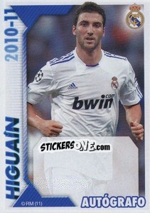 Cromo Higuaín (Autógrafo) - Real Madrid 2010-2011 - Panini