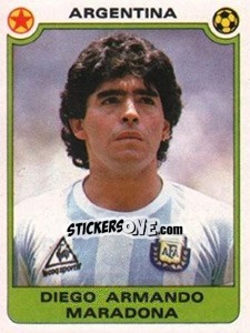 Sticker Diego Armando Maradona (Argentina) - Football Egypt 1988-1989 n. 343 - Panini