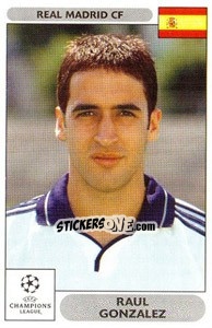 Sticker Raul Gonzalez - UEFA Champions League 2000-2001 n. 17 - Panini