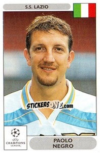 Sticker Paolo Negro - UEFA Champions League 2000-2001 n. 79 - Panini