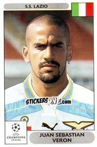 Sticker Juan Sebastian Veron - UEFA Champions League 2000-2001 n. 87 - Panini