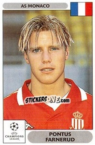 Sticker Pontus Farnerud - UEFA Champions League 2000-2001 n. 165 - Panini