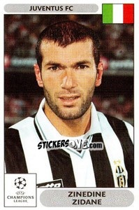 Sticker Zinedine Zidane - UEFA Champions League 2000-2001 n. 186 - Panini
