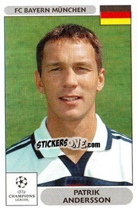 Sticker Patrik Andersson - UEFA Champions League 2000-2001 n. 212 - Panini