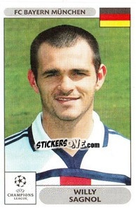 Sticker Willy Sagnol - UEFA Champions League 2000-2001 n. 216 - Panini