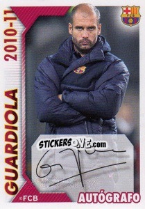 Sticker Guardiola (autografo) - FC Barcelona 2010-2011 n. 11 - Panini