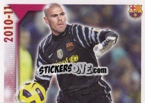 Sticker V.Valdes in action (1 of 2) - FC Barcelona 2010-2011 n. 15 - Panini