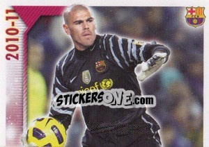 Sticker V.Valdes in action (1 of 2) - FC Barcelona 2010-2011 - Panini