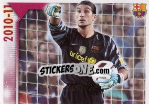 Figurina Pinto in action (1 of 2) - FC Barcelona 2010-2011 n. 21 - Panini