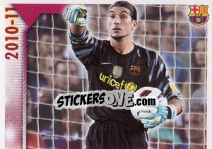 Sticker Pinto in action (1 of 2) - FC Barcelona 2010-2011 - Panini