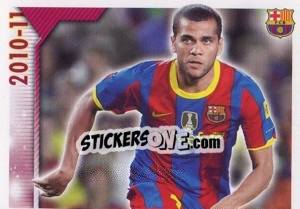 Sticker Dani Alves in action (1 of 2) - FC Barcelona 2010-2011 - Panini