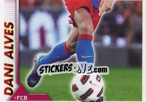 Sticker Dani Alves in action (2 of 2) - FC Barcelona 2010-2011 - Panini