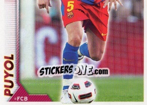 Sticker Puyol in action (2 of 2) - FC Barcelona 2010-2011 - Panini