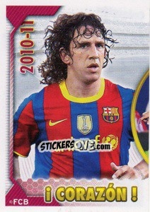Sticker Puyol (Serie Oro) (! Corazon !) (1 of 2) - FC Barcelona 2010-2011 n. 36 - Panini