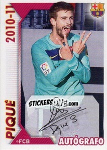 Sticker Pique (autografo) - FC Barcelona 2010-2011 n. 41 - Panini